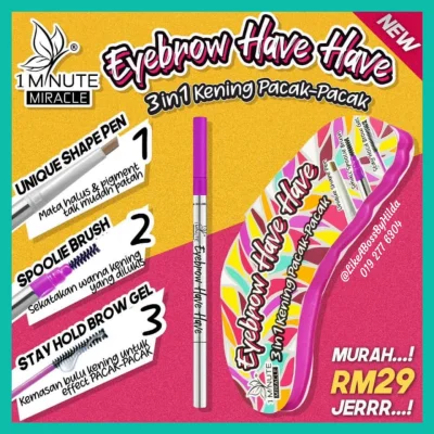 1 minute miracle (1mm) eyebrow have have 3 in 1