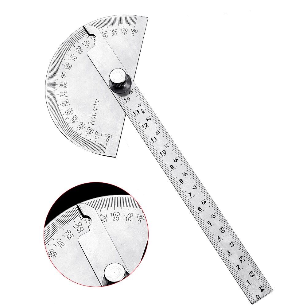 180 Degree Protractor Stainless Steel Angle Gauge Adjustable ...