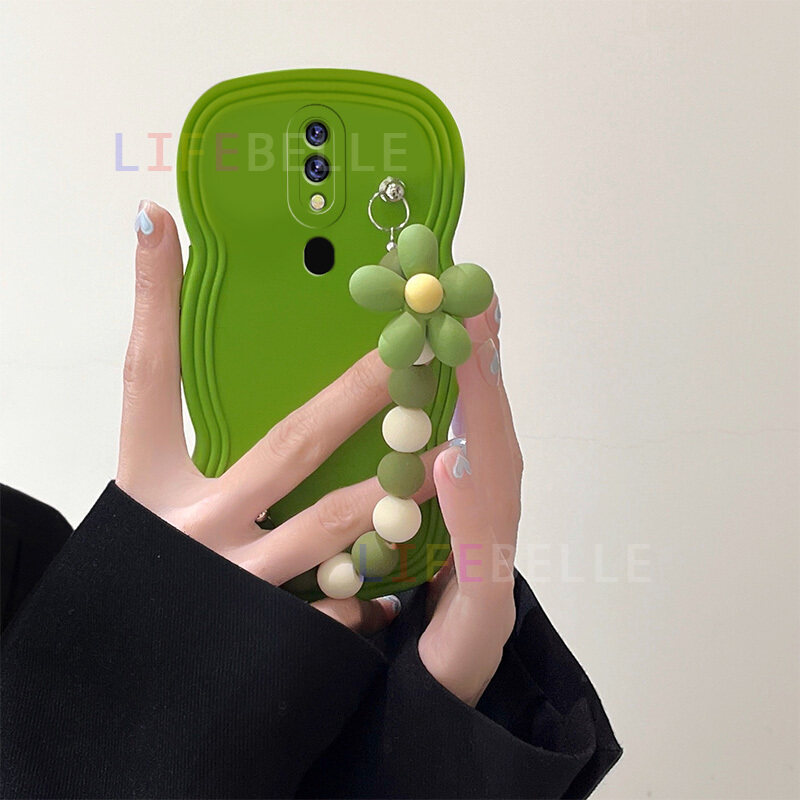 LIFEBELLE Ốp Cho OPPO F11, Ốp Điện Thoại Mềm Silicon Lỏng Đơn Giản Khung Lượn Sóng Thời Trang Vòng Tay Hoa Đẹp Ốp Cho Nữ Sáng Tạo Phong Cách Instagram Ốp Lưng Bảo Vệ Chống Sốc