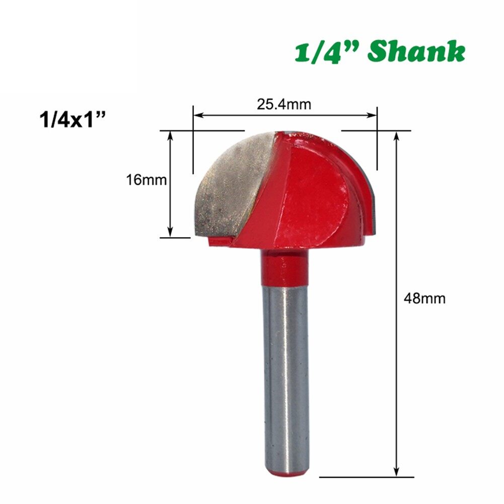 1/4in Shank Ball Nose Router Bit Round Milling Cutter For Woods CNC