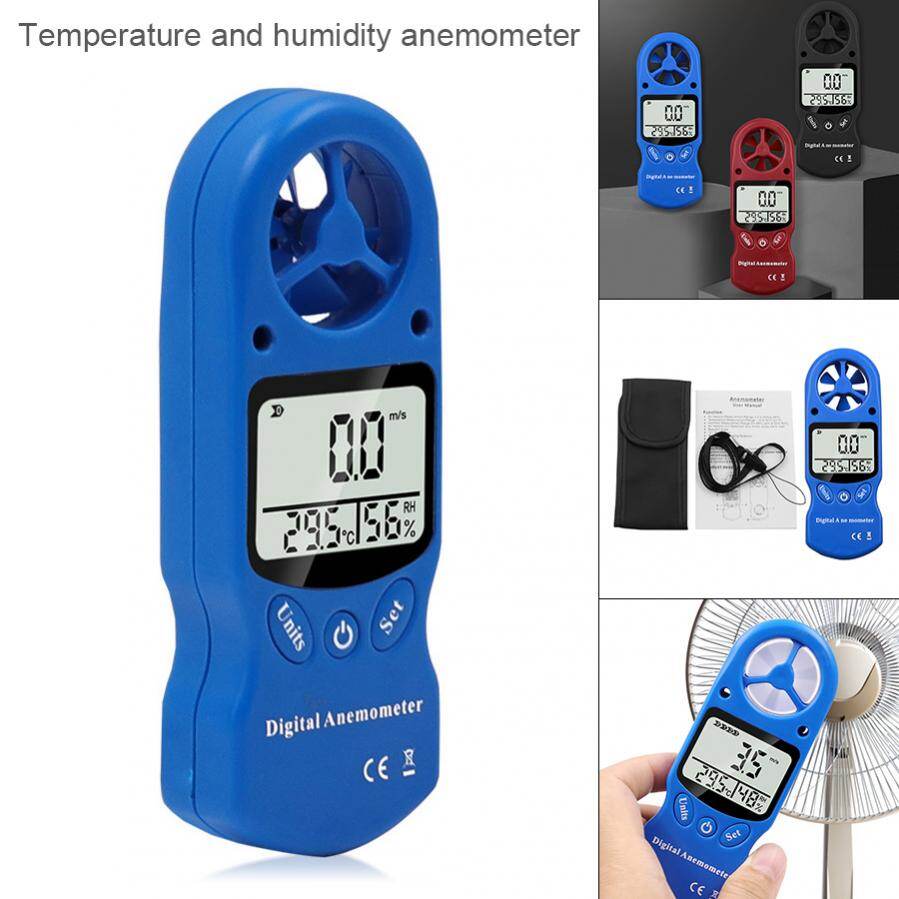 3 In 1 Digital Anemometer Handheld Wind Speed Meter with Temperature and Humidity