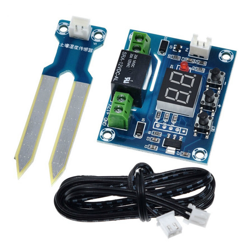 XH-M214 Humidity Controller Soil Sensor Module 20-99%RH Automatic Control Irrigation Computer System Red Digital Display Module