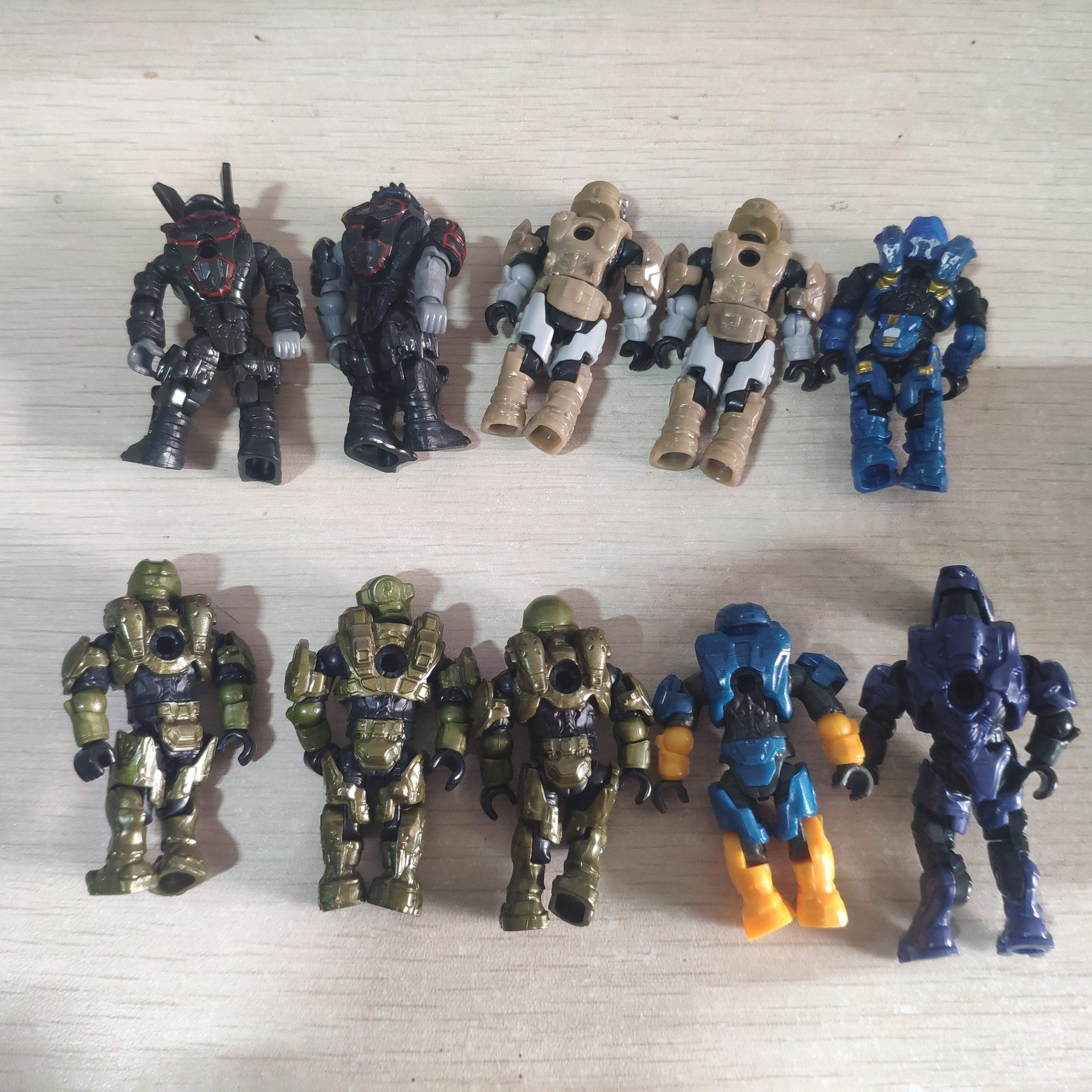 Set Of 10pcs Mega Construx Halo Odst Brutes Captain Minor Purple Elite 