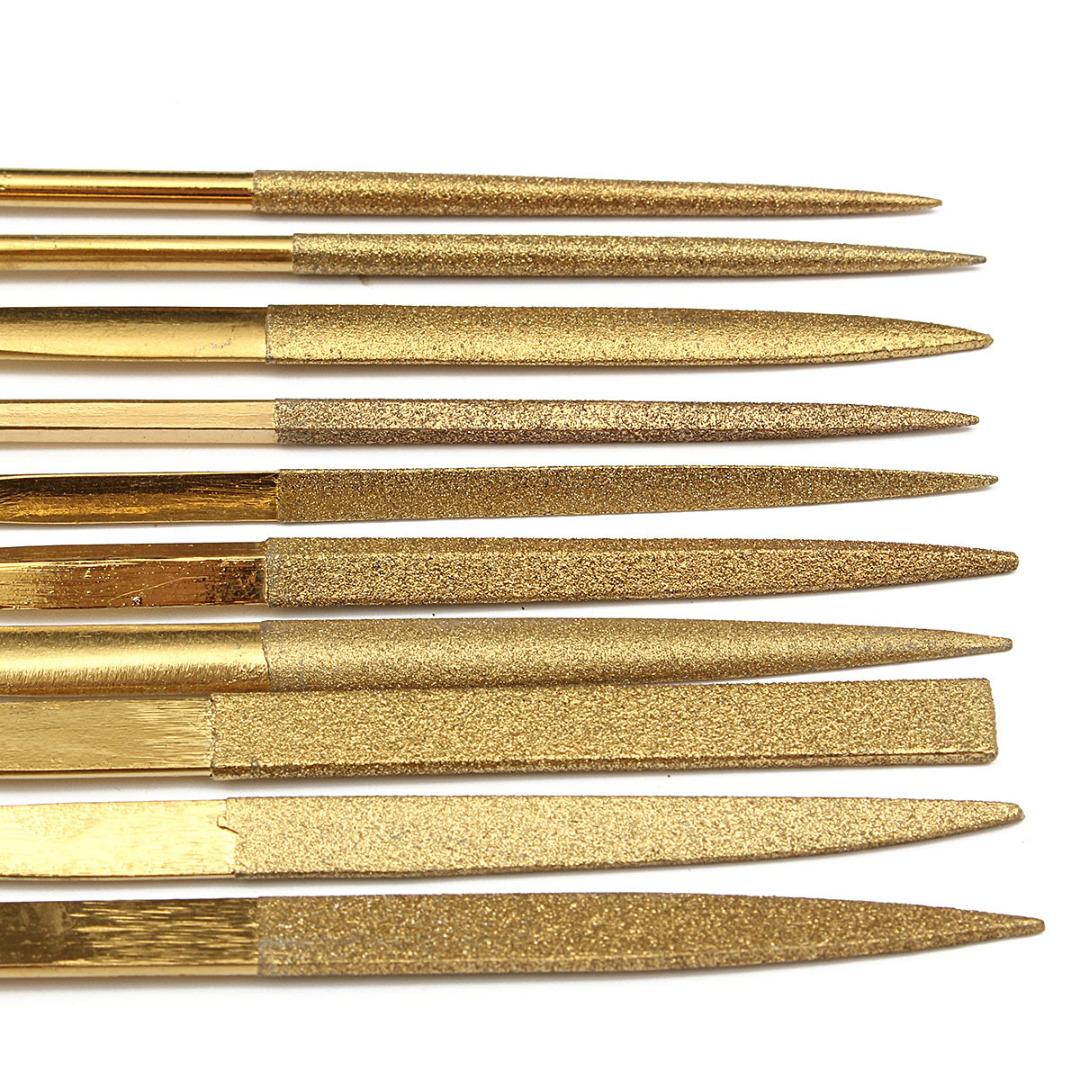10Pcs Metal Titanium Diamond Coating Needle Flat File Set Working Craft Tools