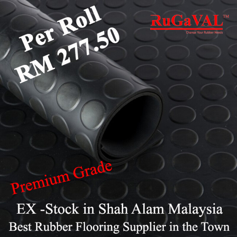 Round Stud Rubber Mat,(Size:3mm(Thk)x1mtr(Width)x10mtr(Lgth),Airport Mat, Rubber Floor Mat-READY STOCK IN MALAYSIA