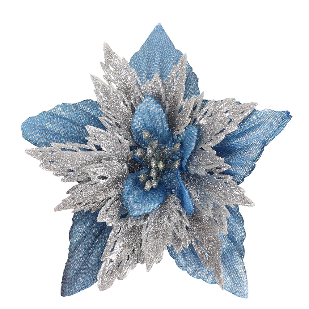 Christmas Flower Golden High-end Simulation Christmas Tree Decoration Flower Glitter Cloth Decoration
