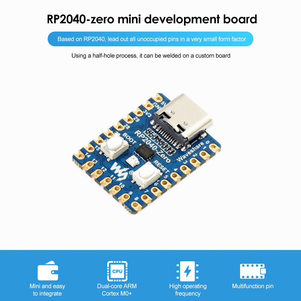 Raspberry Pi RP2040-Zero Microcontroller PICO Development Board without Pin Header