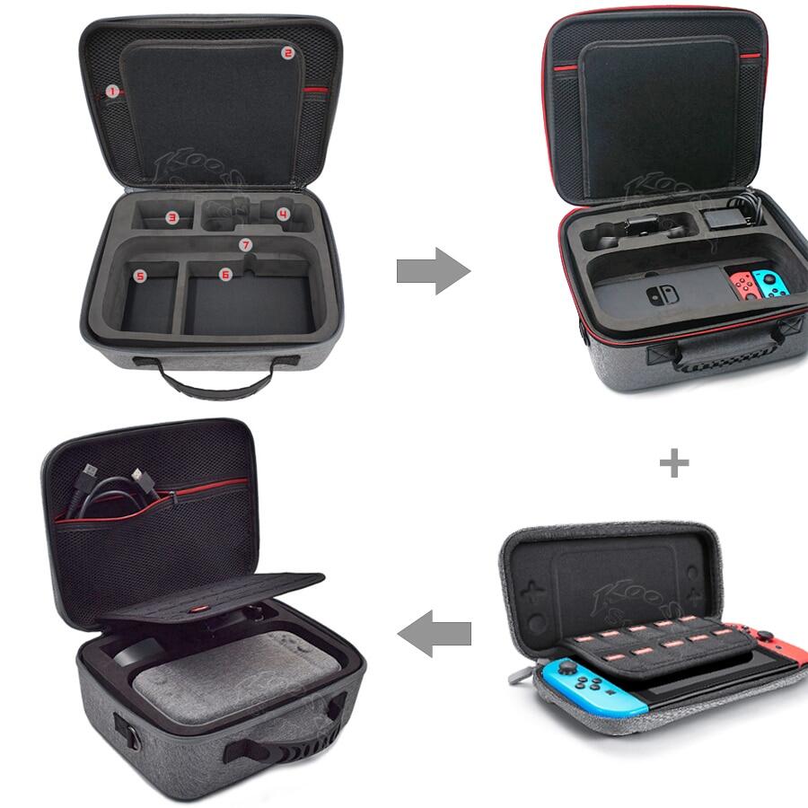Nintendo Switch Hộp Đựng Oled Túi Lớn Bảo Vệ Sang Trọng EVA Cho Bảng Điều Khiển NS Switch & Phụ Kiện