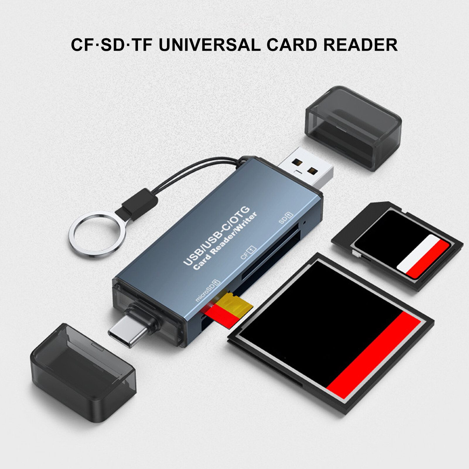 Stable Transmission Card Reader Camera Card Reader Fast Loading 3-in-1 Cf/sd/tf Card Reader for Cameras Cars Portable Usb-c Card Reader for Laptops Multifunctional Reliable