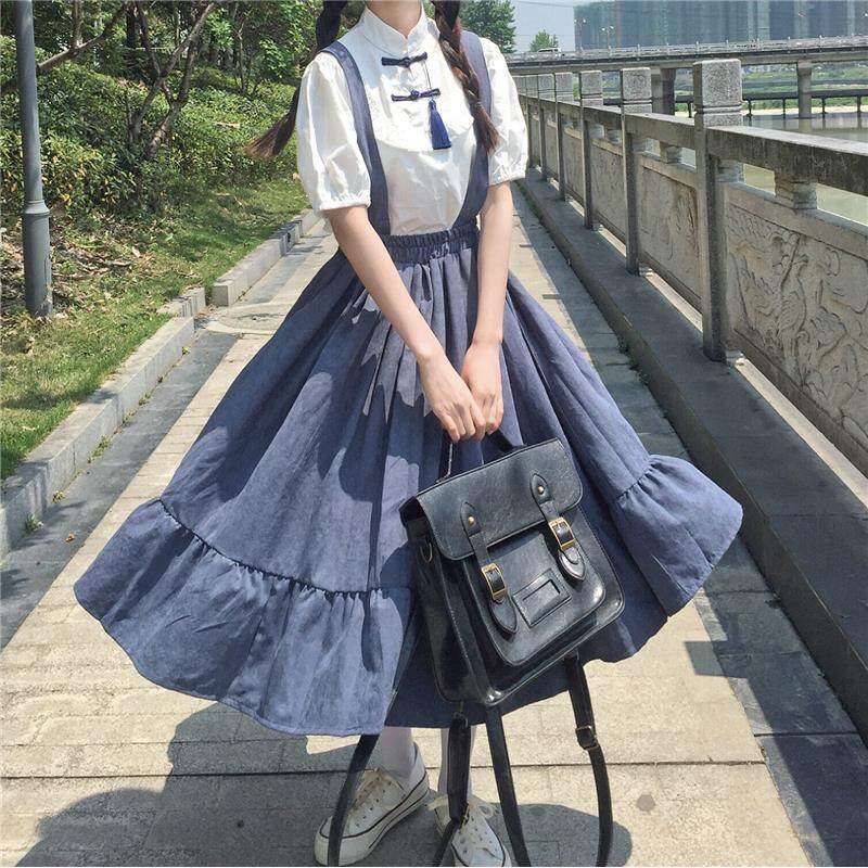 Señorita Señorita Japanese Lolita Dress Skirt on Sale Strap Dress + Shirt Fashion College Style Summer New Retro Sweet Suit