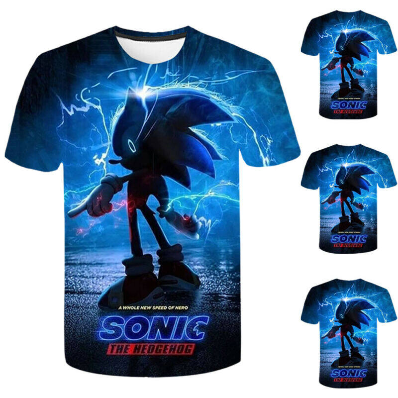 Sonic The Hedgehog Kids Boy 3D Pattern T-shirt Short Sleeve Casual Game Tee Gift