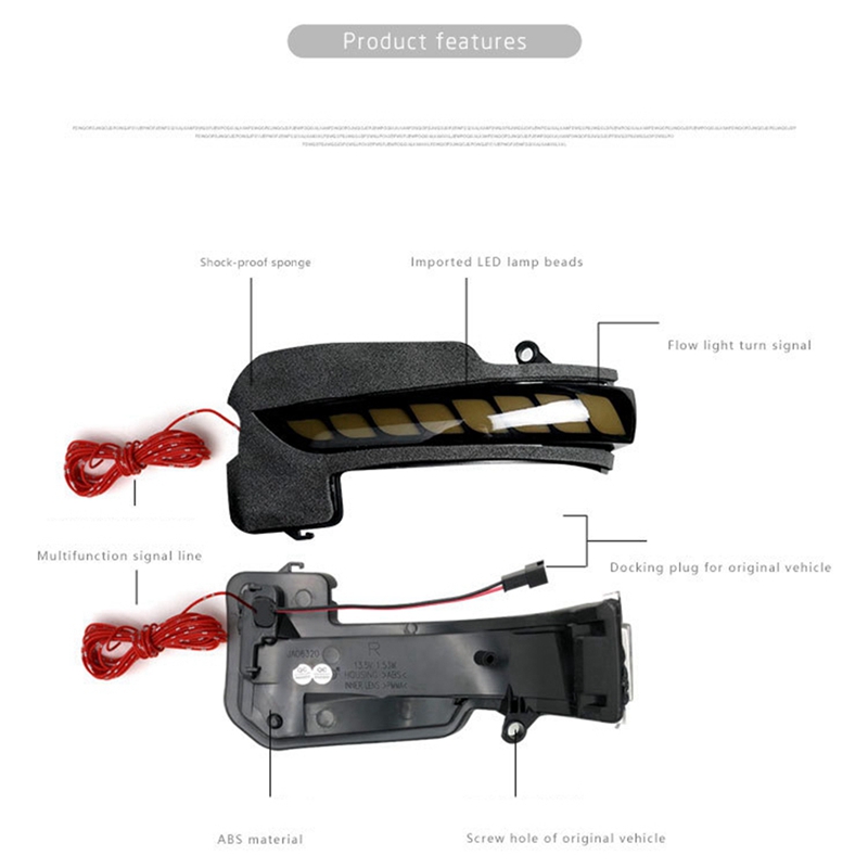 Dynamic Side Mirror Turn Signal Lights For Volvo XC60, XC90, V90, S90 – Flowing LED Blinker - View #5