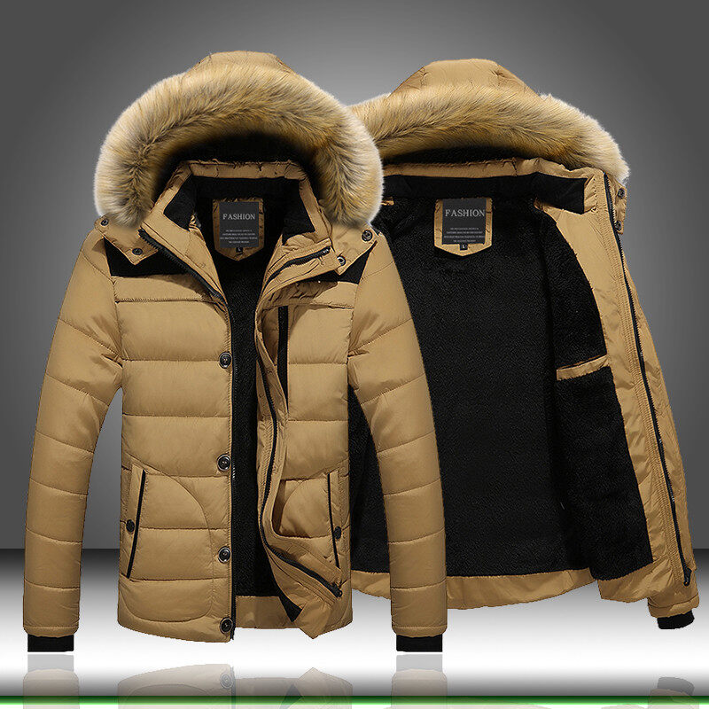 2023 Fur Collar Hooded Men Winter Jacket Men Coat Snow Parka Down Jacket Outerwear Thick Thermal Men Warm Wool Liner Coat M-5XL