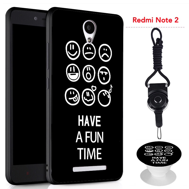 New Arrival For Xiaomi Redmi Note 2 Phone Case for Xiaomi Silicon Soft Case Cover with the Same Pattern phone bracket and a Rope