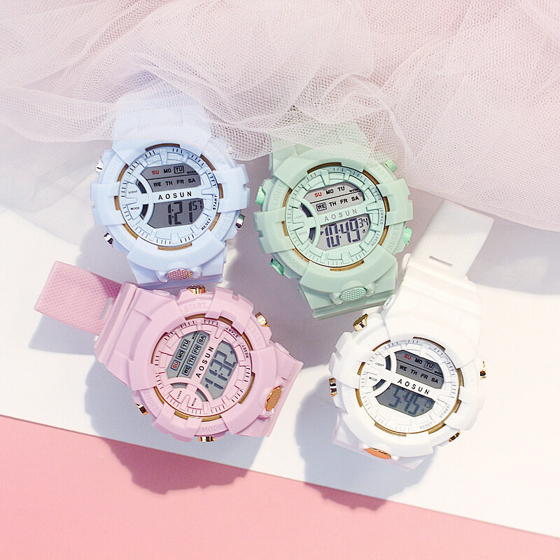 Nơi bán Dành cho Đồng hồ thể thao ngoài trời dành cho học sinh Casio Đồng hồ điện tử Matcha xanh mát đa năng