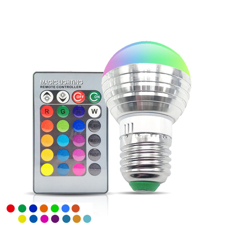 Đèn LED Thay Đổi Màu Bóng Đèn Với Điều Khiển Từ Xa Để Trang Trí Nhà Cửa Sân Khấu Bar Party