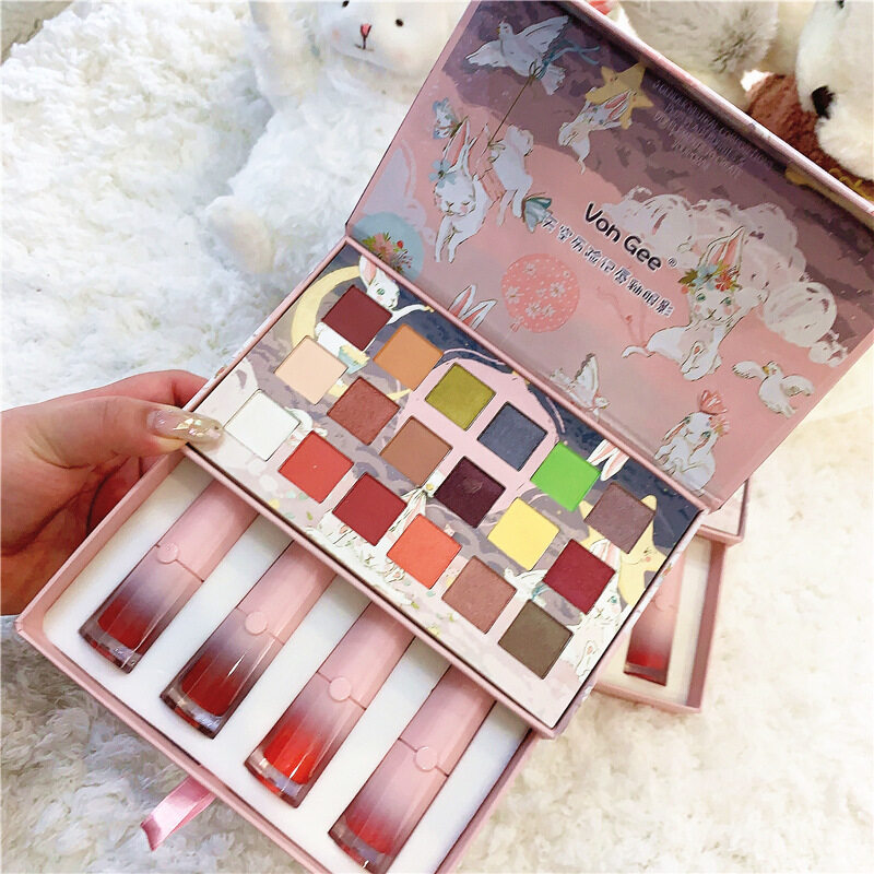 Buy Sky Adventures 5 pcs makeup set Lip Glaze Eyeshadow Set Matte Velvet Easy to color 18 color eye shadows are delicate and long lasting Singapore