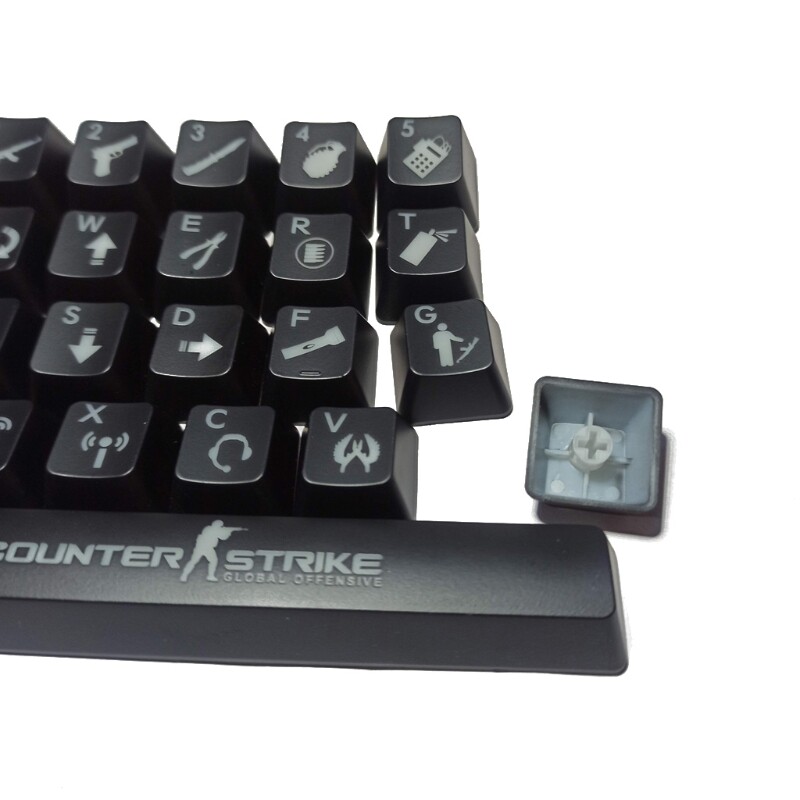 CS Đi Trò Chơi, Nắp Phím OEM Trong Mờ Chiếu Sáng Đèn Nền ABS 26 Phím Cho Bàn Phím Cơ CS Go Keycap