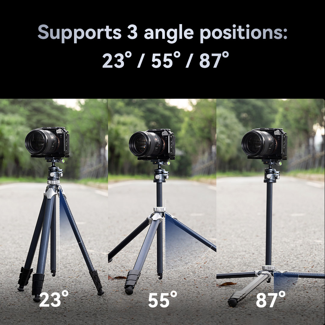 SmallRig Chân máy du lịch nhỏ gọn nhẹ có đầu bi trụ giữa (Tải trọng tối đa 8 kg) Chiều cao có thể điều chỉnh từ 43-159cm cho máy ảnh DSLR không gương lật AP-02 4222