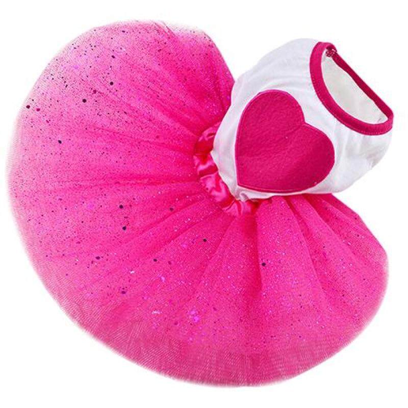 Beny MALL®Pet Dog Tình Yêu Trái Tim Sequins Gạc Tutu Ăn Mặc Váy, Quần Áo Màu Đỏ Hồng Cho Mèo Cún Con