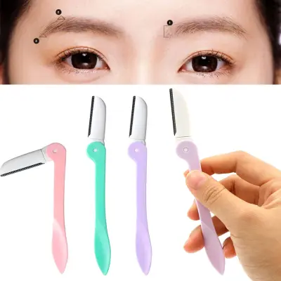 GTEST Purple Women Face Razor Pink PC Plastic Makeup Tool Blades Shaver Eyebrow Trimmer Eye Brow Shaping Eyebrow Shaper