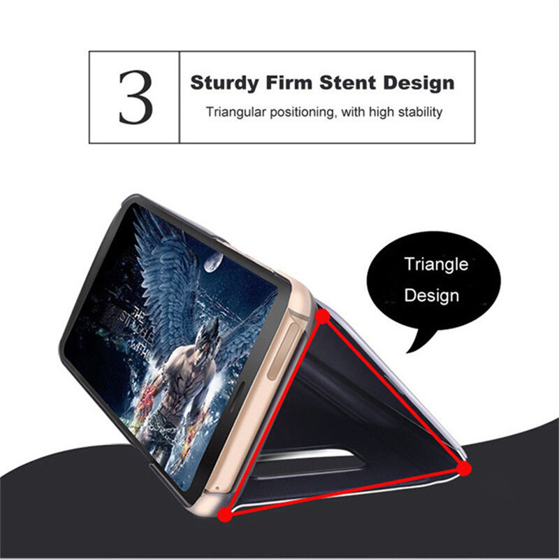 For Huawei Nova3 Nova4 Nova5 Nova5Pro Nova3i Nova5i Nova6 Nova6SE High-end Flip Mirror Bracket Mobile Phone Case for Huawei Nova7 Nova7SE Nova7Pro Leather Business Men Back Cover