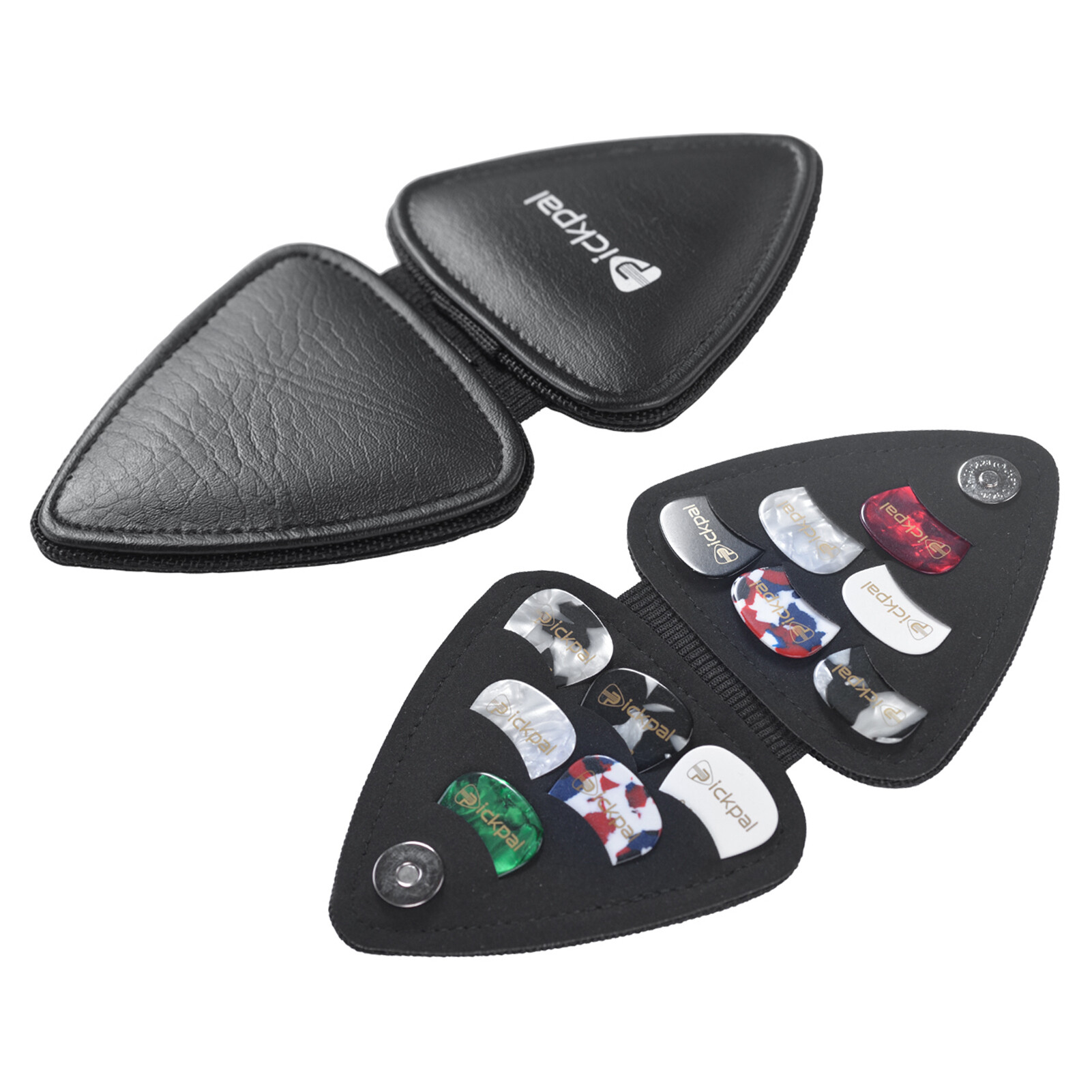 Pickpal hộp đựng miếng gảy đàn ghi ta cho guitar điện acoustic bao gồm 12 miếng gảy đàn ghi ta, túi đựng đàn guitar bằng da túi đựng đàn ghi ta quà tặng cho người chơi guitar bạn bè trẻ em orchestral