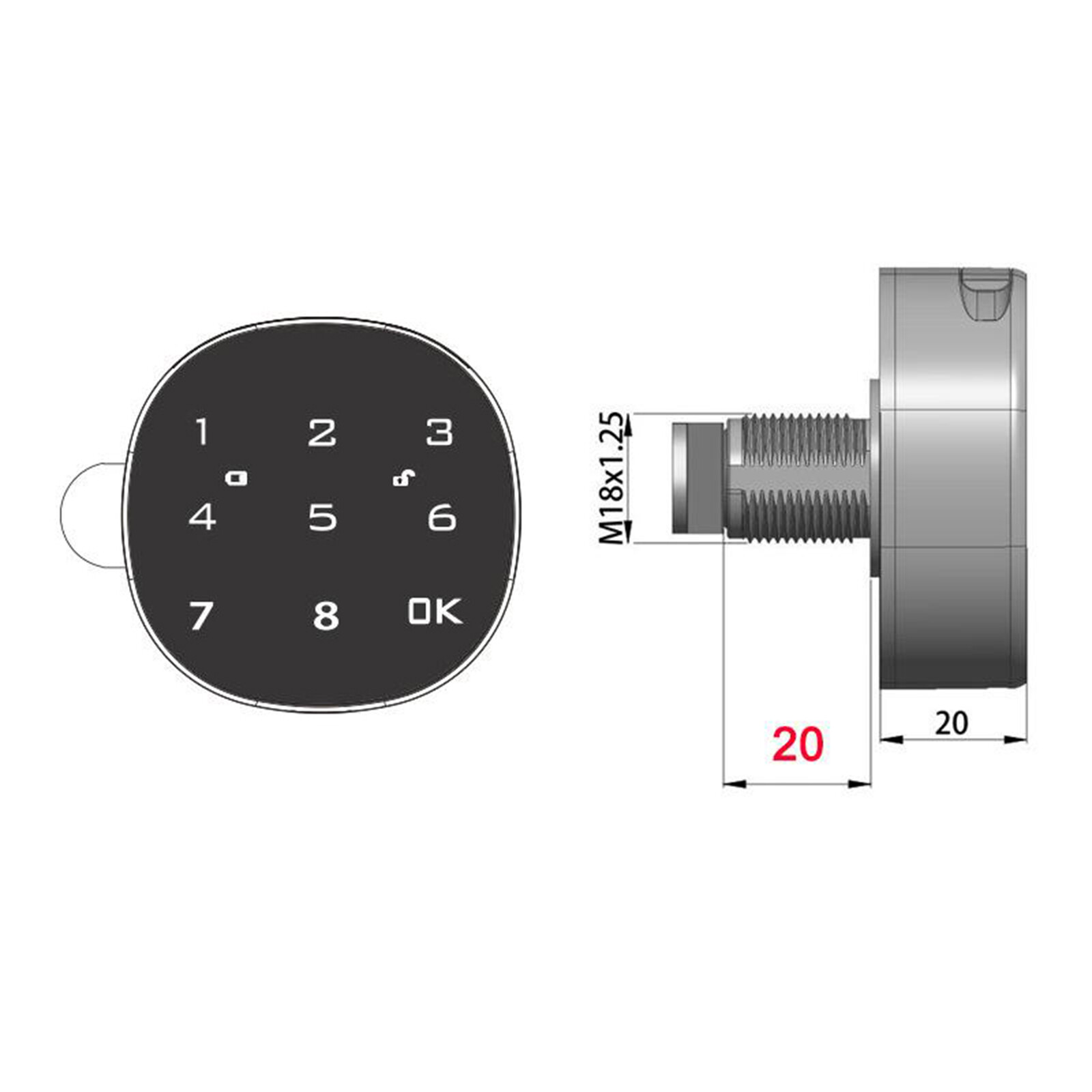 Blesiya Sturdy Electronic Smart Lock Office Drawer Digital Lock Cabinets Lock