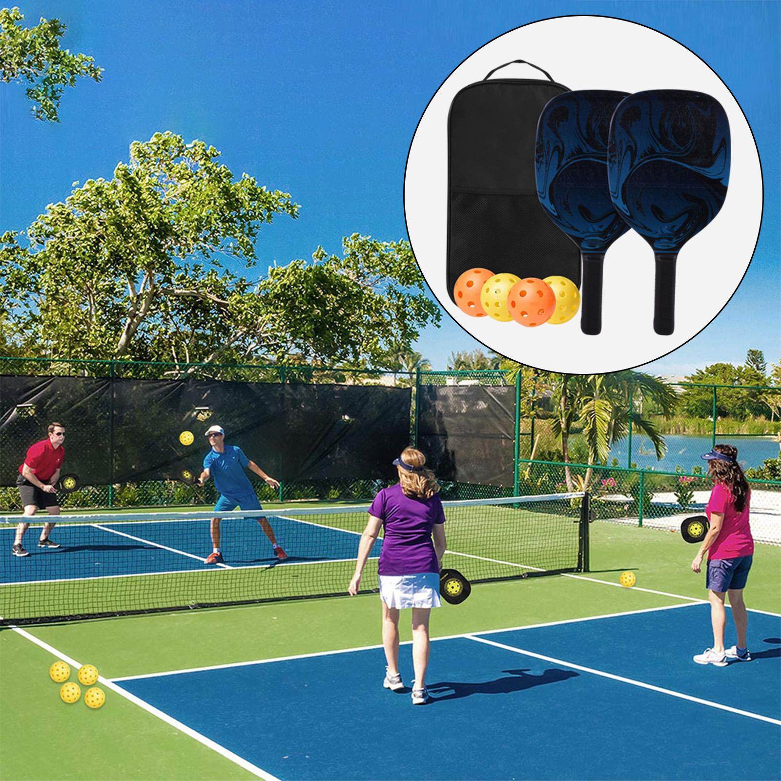 Baoblaze Pickleball Paddle Lightweight Pickleball Paddles Set of 2, Pickleball Rackets Set, 1 Carrying Case & 4 Balls