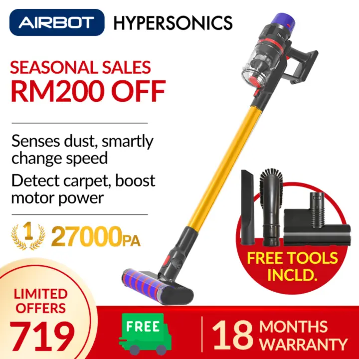 Airbot Hypersonics Gold Cordless Portable Handstick Handheld Airbot Hypersonics Gold Cordless
