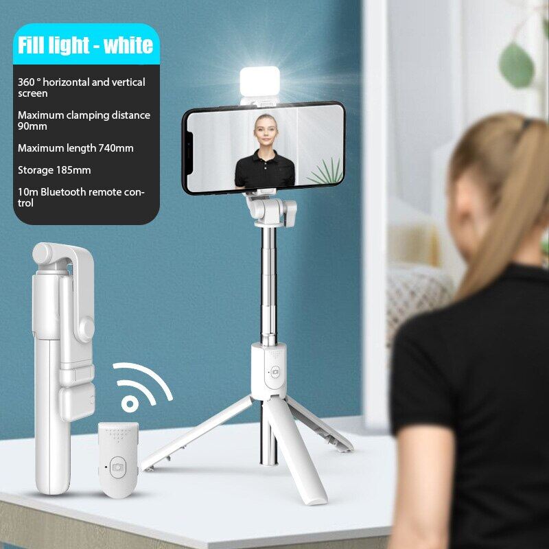 New Bluetooth Wireless Selfie Stick Retractable Portable Universal Photo Photography Phone Tripod Live Broadcast With Fill Light