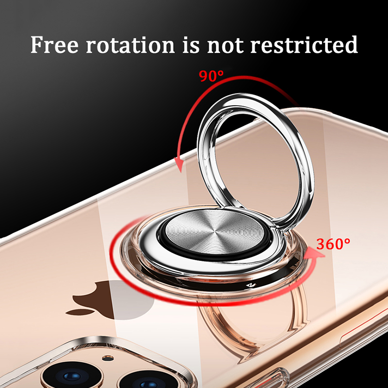 Casinglee For Nubia Redmagic 7S 7 Pro Case Soft Clear Transparent Protector Shockproof Car Magnetic Holder Ring Back Cover Casing hp Nubia Red magic 7 7S Pro Phone case