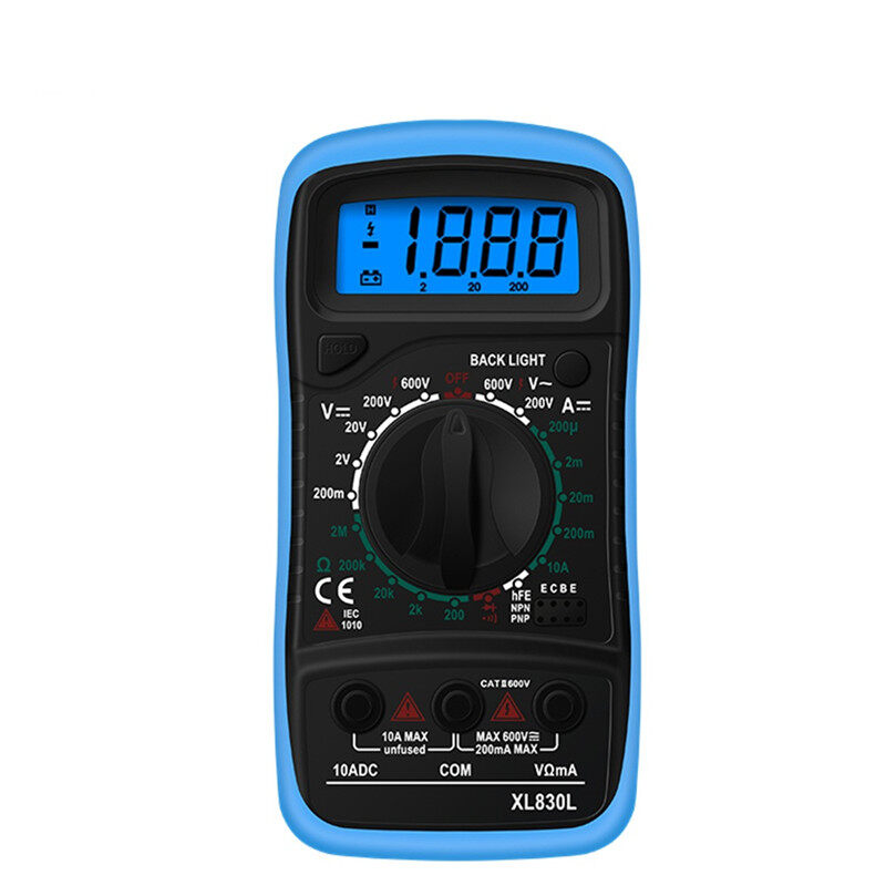 KIPRUN Đồng Hồ Vạn Năng Kỹ Thuật Số LCD Ampe Kế AC DC Máy Kiểm Tra Vôn Kế Thiết Bị Đo Hiển Thị LCD Với 2 Dây Dẫn Nhỏ Nhất, XL830L