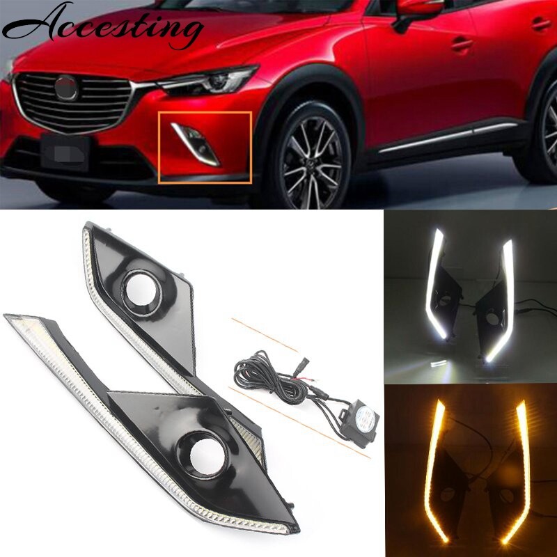 Đèn LED Ban Ngày DRL Đèn Chạy Ban Ngày Đèn Sương Mù Cho Mazda CX-3 CX3 2016