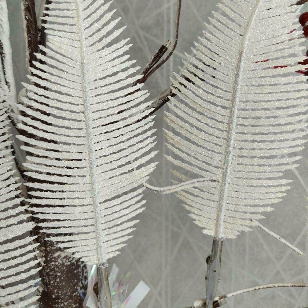 【Dizoey】 6Pcs Decorative Tree Feather Leaf with Clip Gold Silver Shiny Leaf Decoration