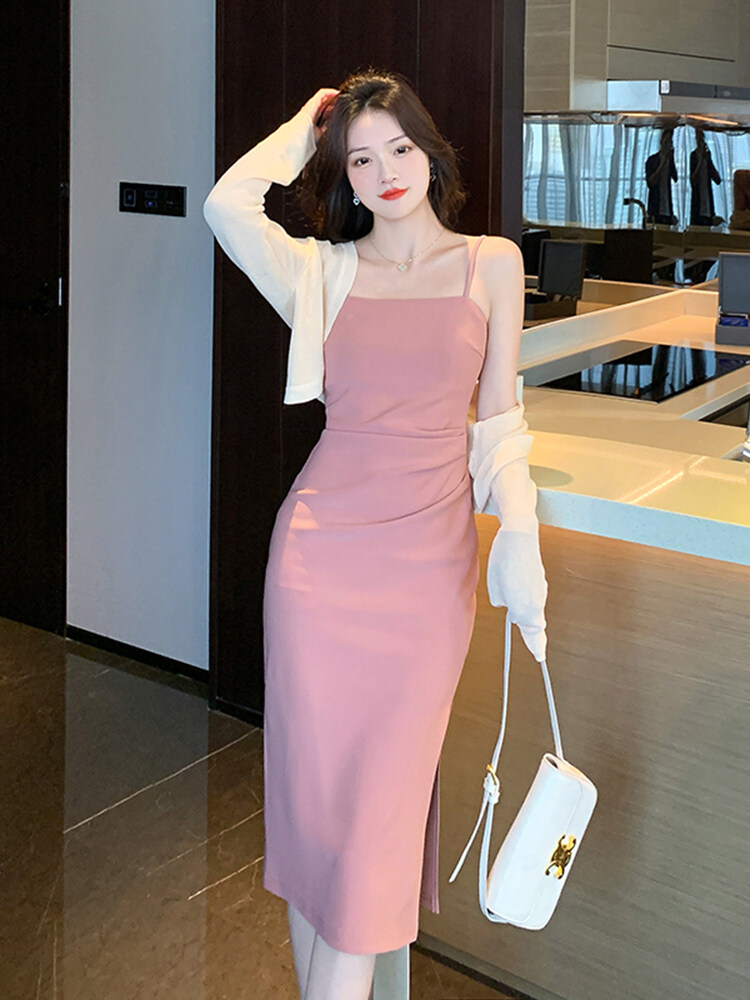 Pink dress korean hotsell