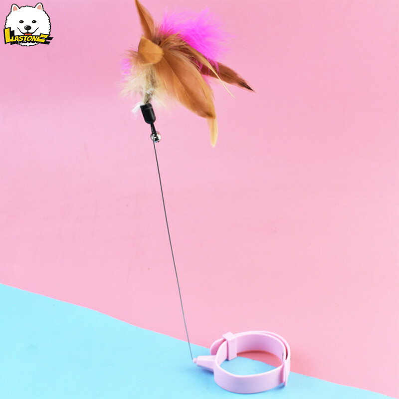 Cat Teaser Stick Pet Collar With Bells Feather Bite-resistant Feather Fishing Rod For Indoor Cats