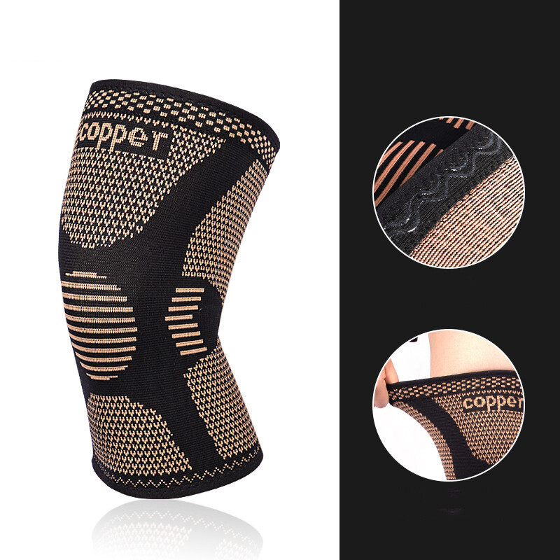 1PC Copper Knee Support Pad Braces for Arthritis Joint Pain Relief Compression Knee Sleeve for Sports Fitness Workout Running