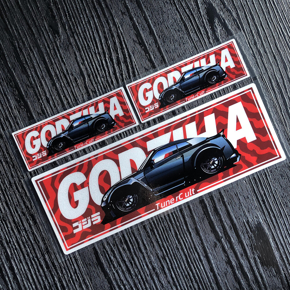 JDM Reflective Motorcycle Sticker Kamikaze Japanese Samurai Vinyl Car Styling Car Rear Windshield Window Body Sticker 20cm