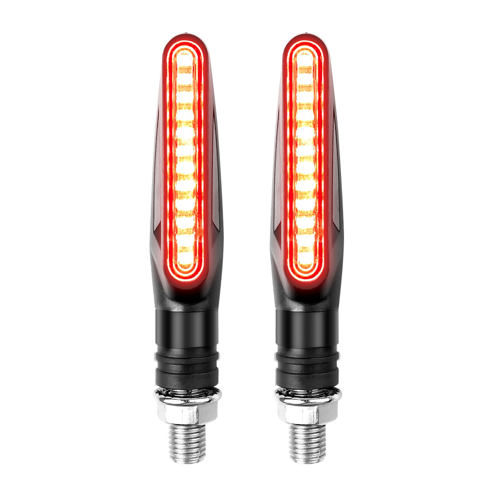 Aitemay Universal Motorcycle LED Turn Signal Indicator Light Amber Flexible Motorcycle Lights Signal Lamp