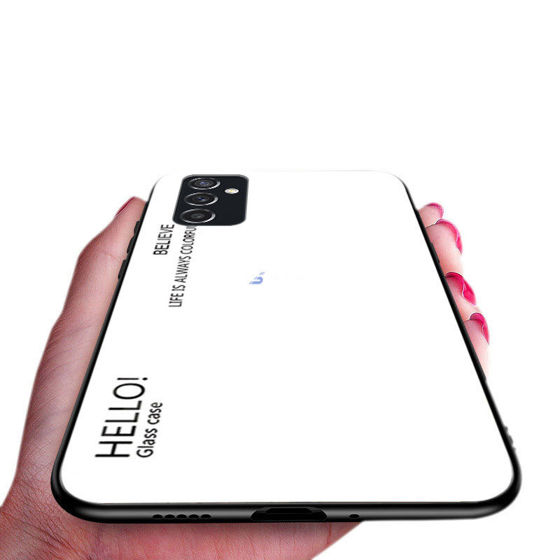 Đối với Samsung Galaxy M52 5G Vỏ bằng kính cường lực Gradient chống va đập Vỏ bảo vệ toàn diện Mặt sau