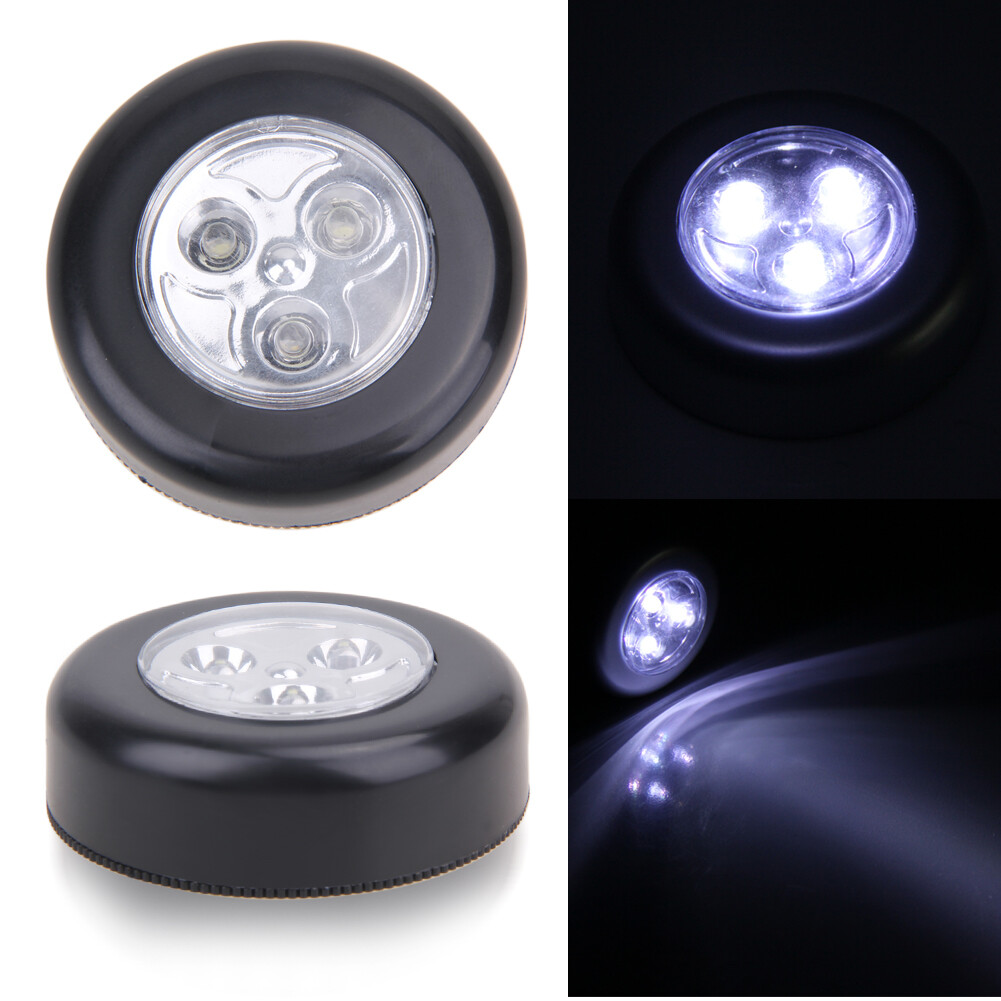 3 LED Battery Powered Stick Tap Touch Lamp Light Wall Kitchen Closet Lighti