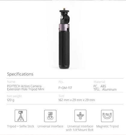 PGYTECH Osmo กล้องแอคชั่นแคมเมราเสาต่อขยายขาตั้งกล้อง MINI