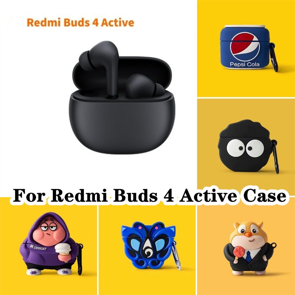 READY STOCK! For Redmi Buds 4 Active Case Creative Cartoons for Redmi Buds 4 Active Casing Soft Earphone Case Cover