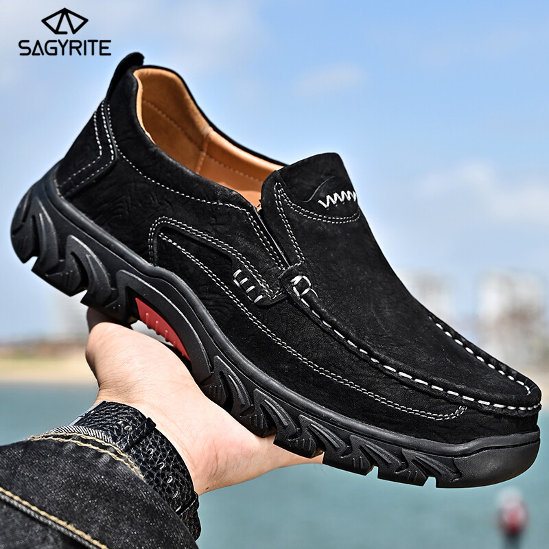 SAGYRITE Formal Shoes for Men Outdoor Casual Leather Shoes Business Shoes Dad Shoes Large Size Shoes