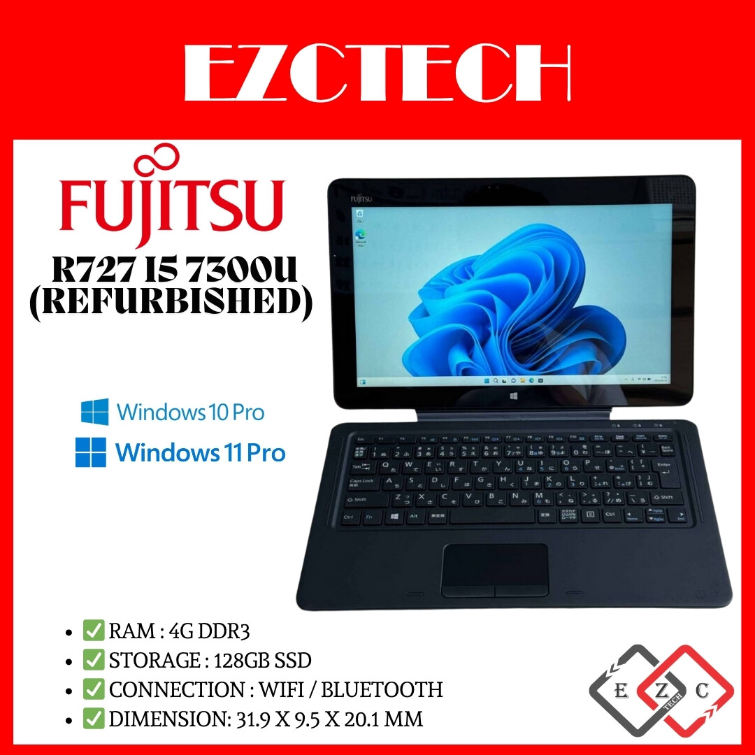 FUJITSU ARROWS Tab R727 i5 7300u 7th Gen Win Tablet (Refurbished