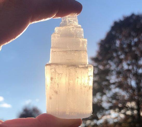 Selenite - Raw Selenite Tower - 2.5inch  Selenite Crystal Tower - Healing - Protection Crystal - Removes Negative Energy - Raw Selenite