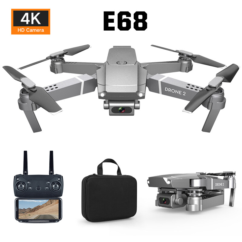 Máy Bay Không Người Lái Mini E68 WIFI FPV, Góc Rộng HD 4K 2020 P, Chế Độ Giữ Cao, Quà Tặng Không Người Lái Có Thể Gập Lại RC 1080