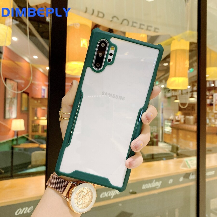 DIMBEPLY Ốp Lưng Cho Điện Thoại Samsung Galaxy Note 8 9 10 Plus 10 + / Note 20 Ultra Ốp Lưng Cứng Trong Suốt Chống Sốc Silicon + PC, Đối Với Samsung S21 Cộng Với/S21 Siêu