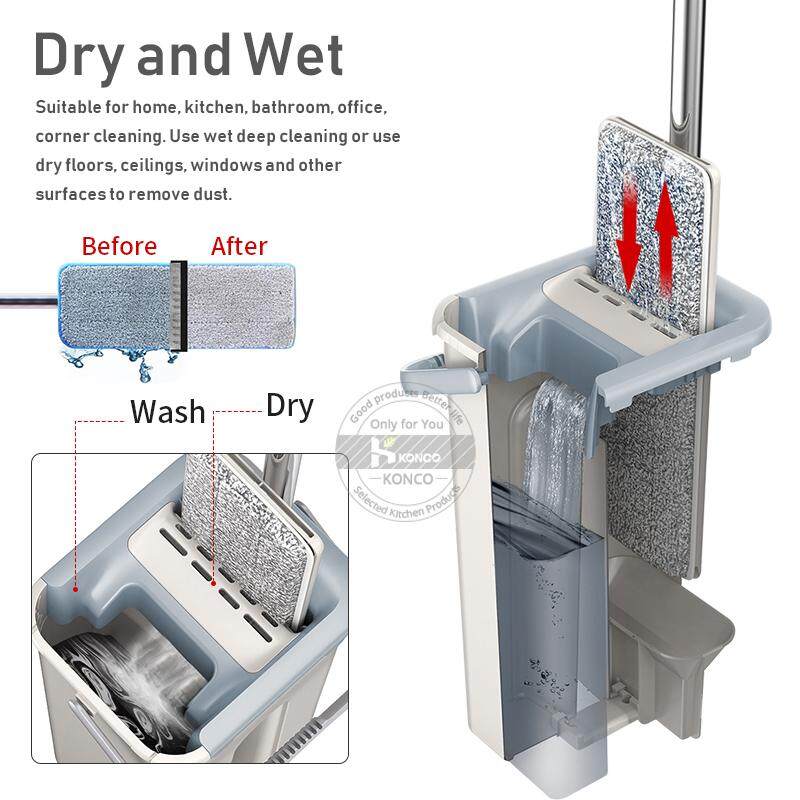 Konco Ma Thuật Một Cách Nhanh Chóng Làm Sạch Giẻ Lau Sàn Với Xô Sàn Bóp Lau Phẳng Nhà Bếp Cây Lau Sàn Dọn Dẹp Nhà Công Cụ